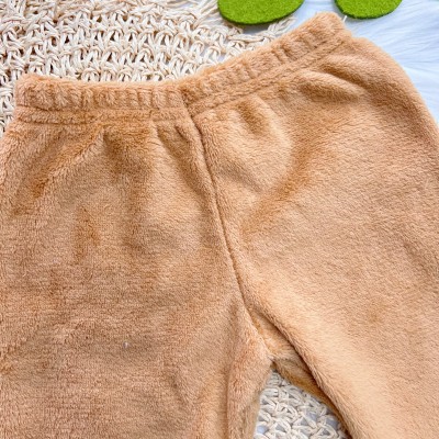 Conj. Casaco Urso Fofo e Calça Peluciada - Caramelo